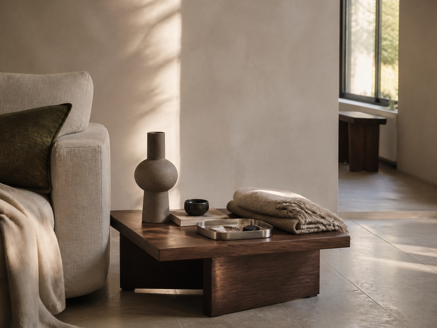 Considered everyday objects in a warm interior